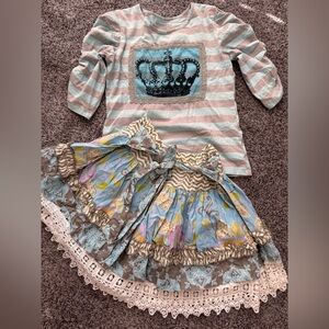 Striped Kids Shirt with Crown Patch